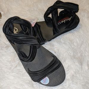 Sketchers Yoga Mat BLACK sandals, 10, foam, NEW